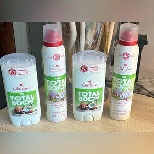Old Spice Men’s Total Body Deodorant Bundle of 2 Solid & 2 Spray Style All Fiji